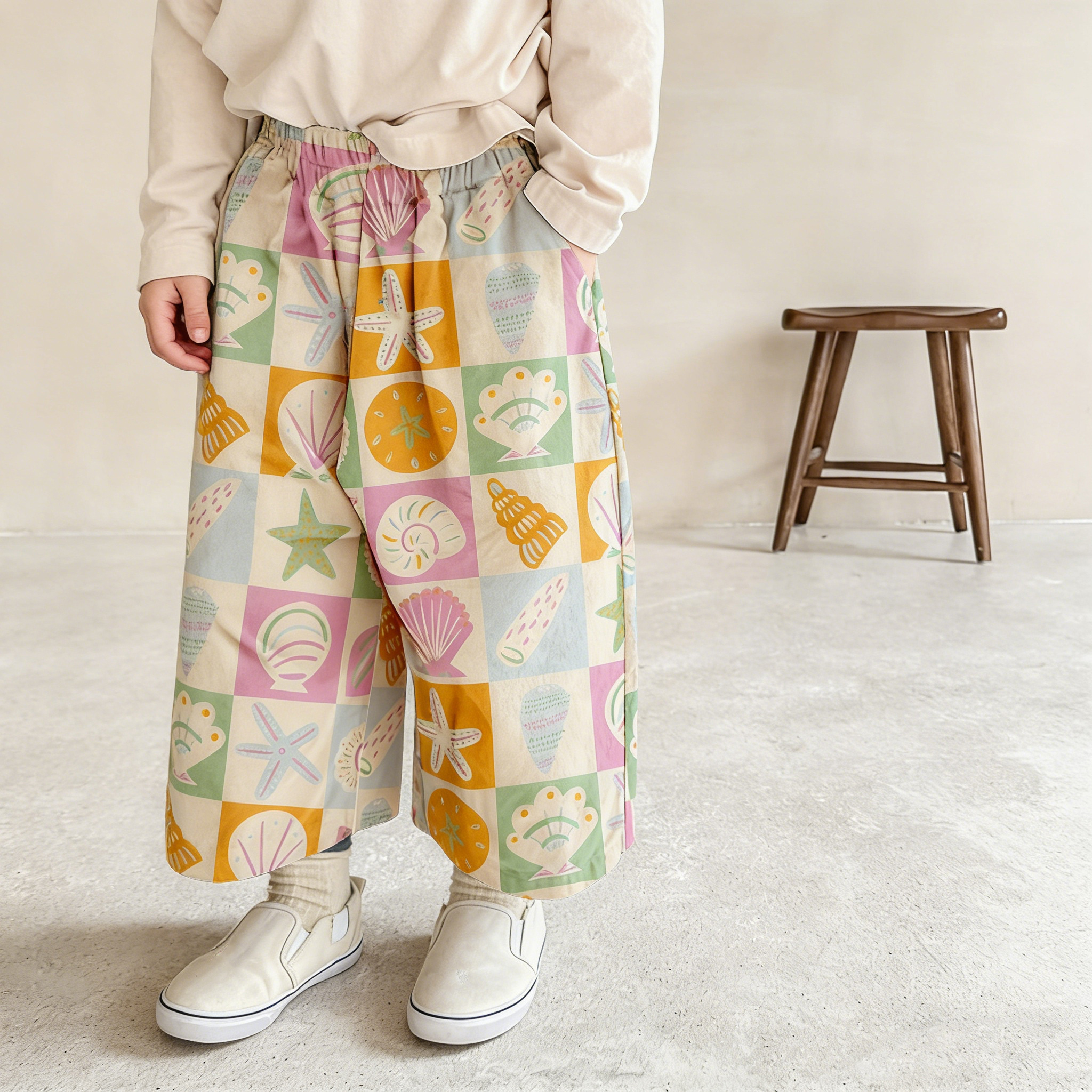 Baby & Kids Shell Check Print Pants