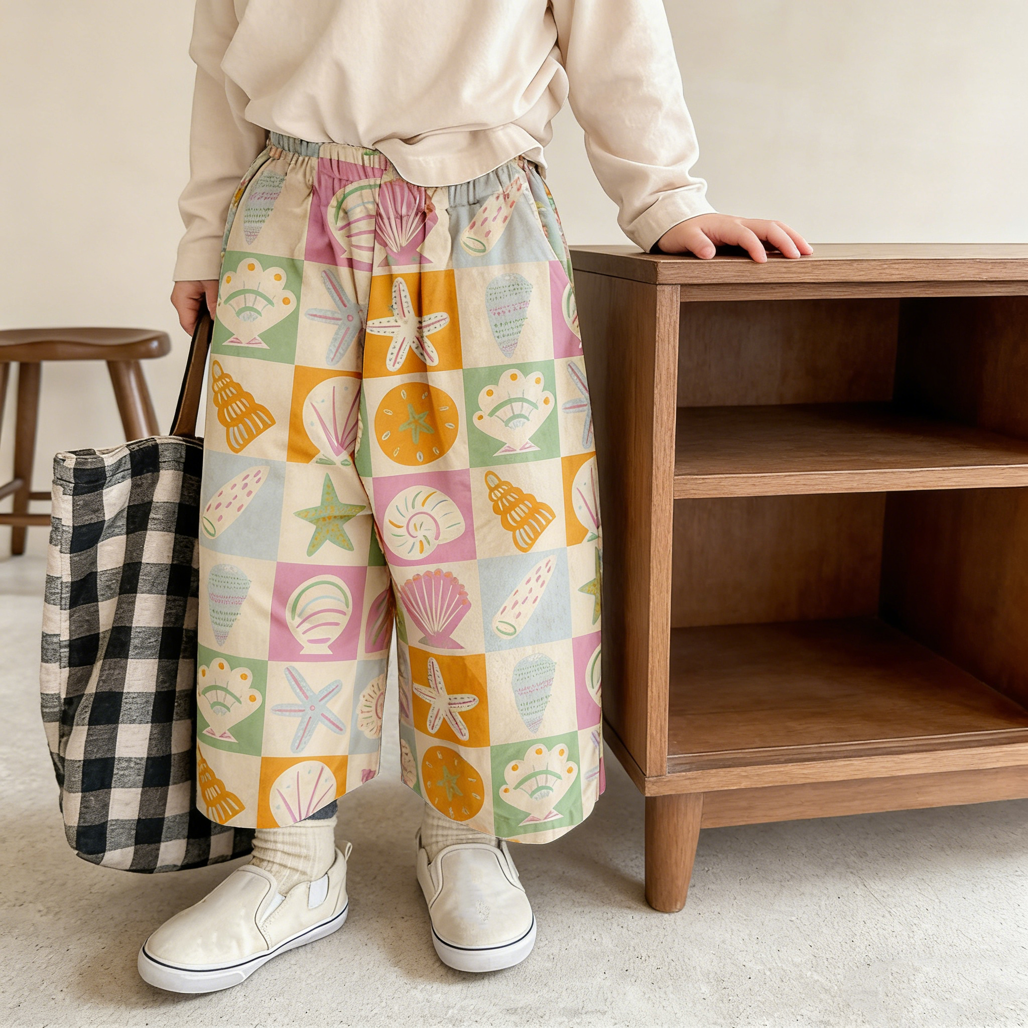 Baby & Kids Shell Check Print Pants