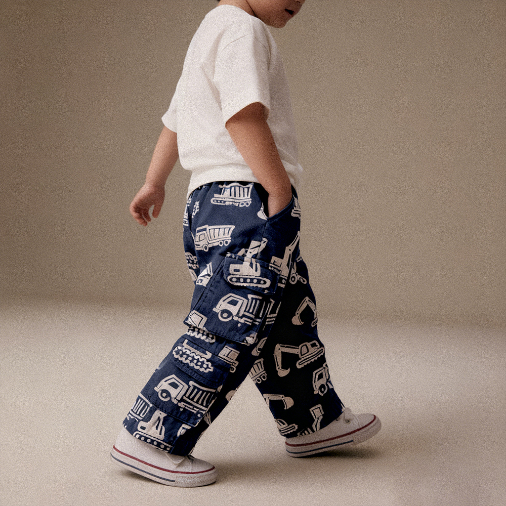 Baby & Kids Truck Excavator Crane Multiple Pockets Pants