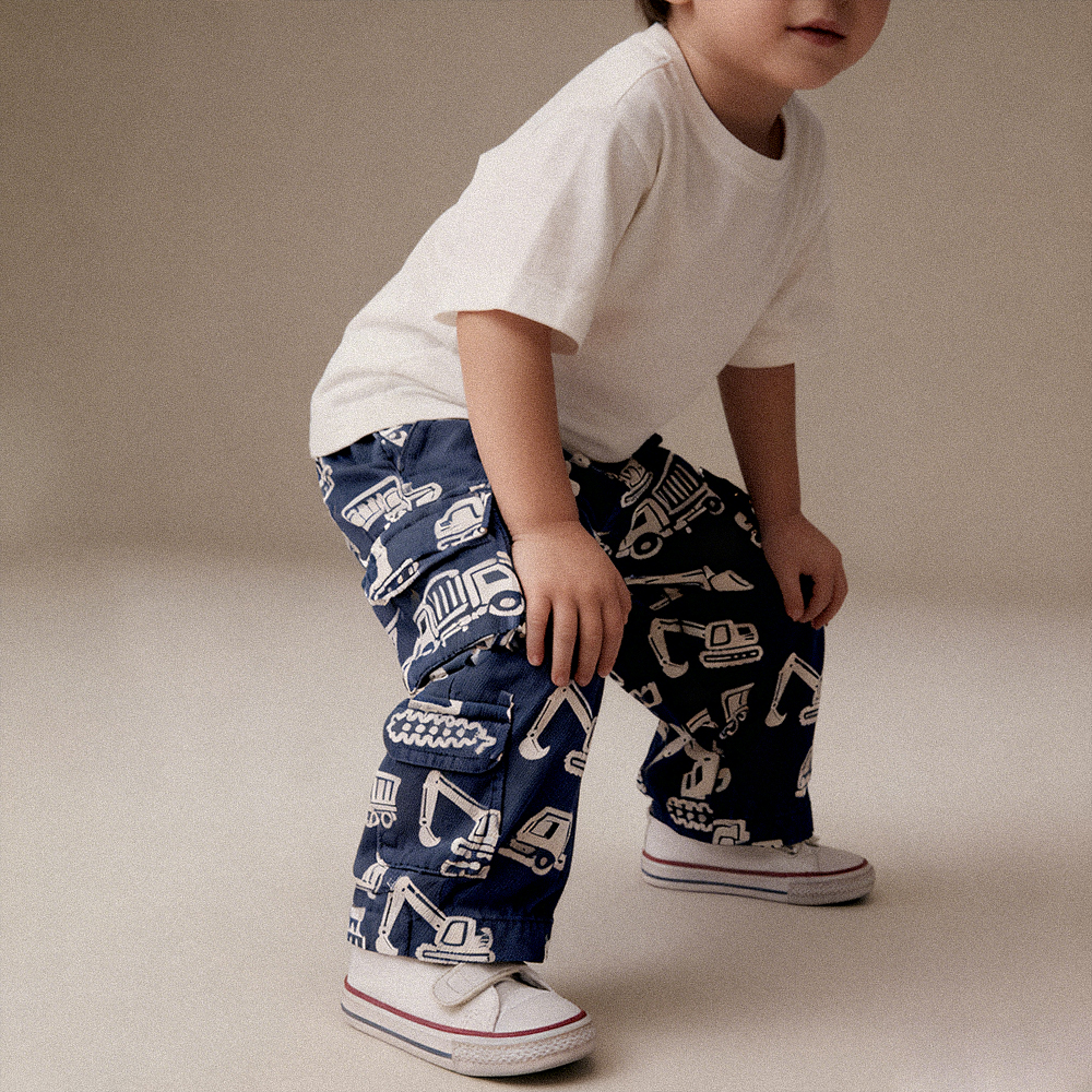 Baby & Kids Truck Excavator Crane Multiple Pockets Pants