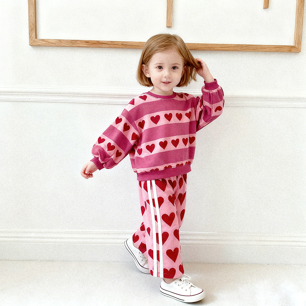 Baby & Kids Heart Stripe Sweatshirt