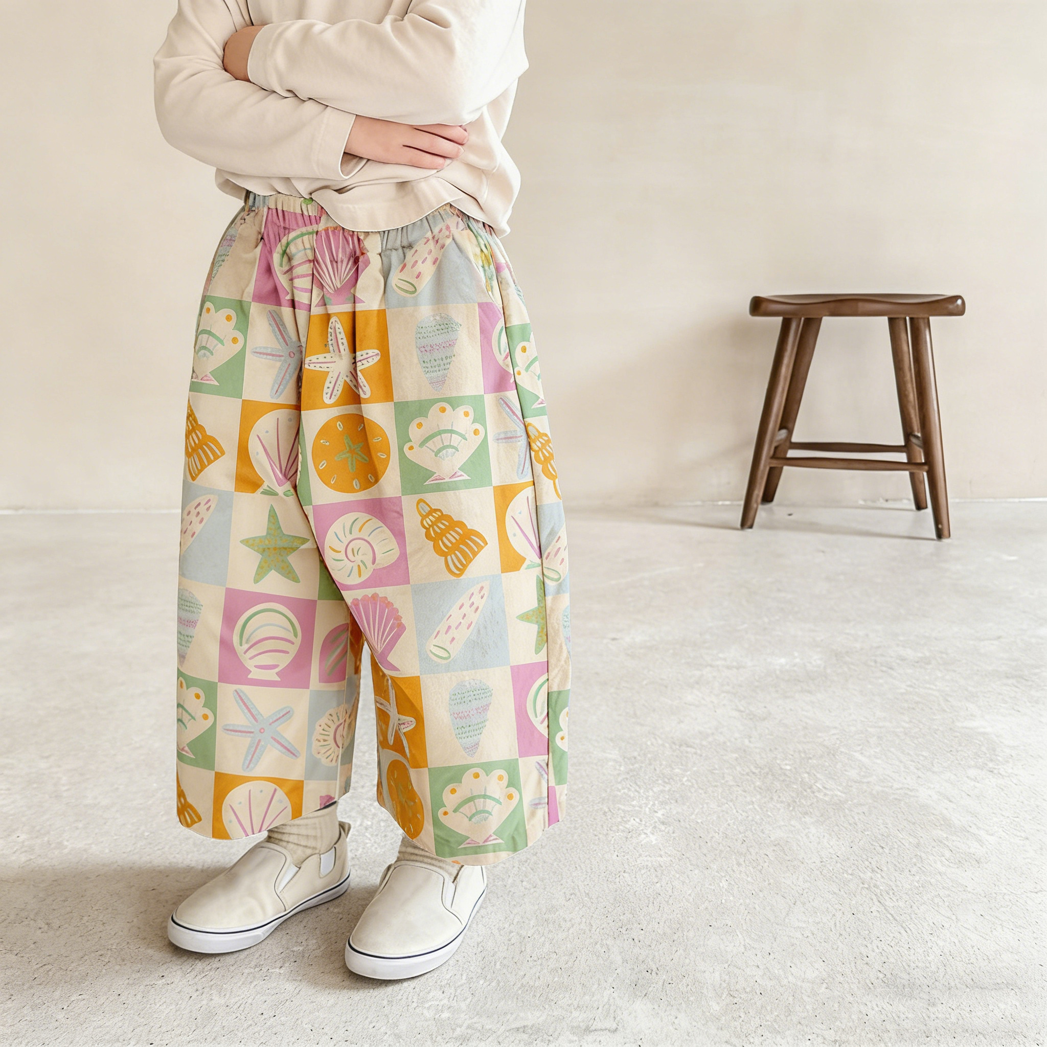 Baby & Kids Shell Check Print Pants