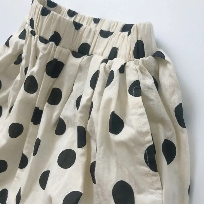 Toddler Vintage Dots Linen Apricot Shorts