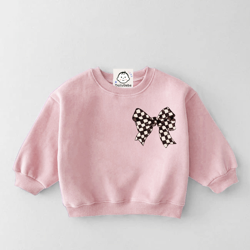 Baby & Kids Check Bow Tie Sweatshirt