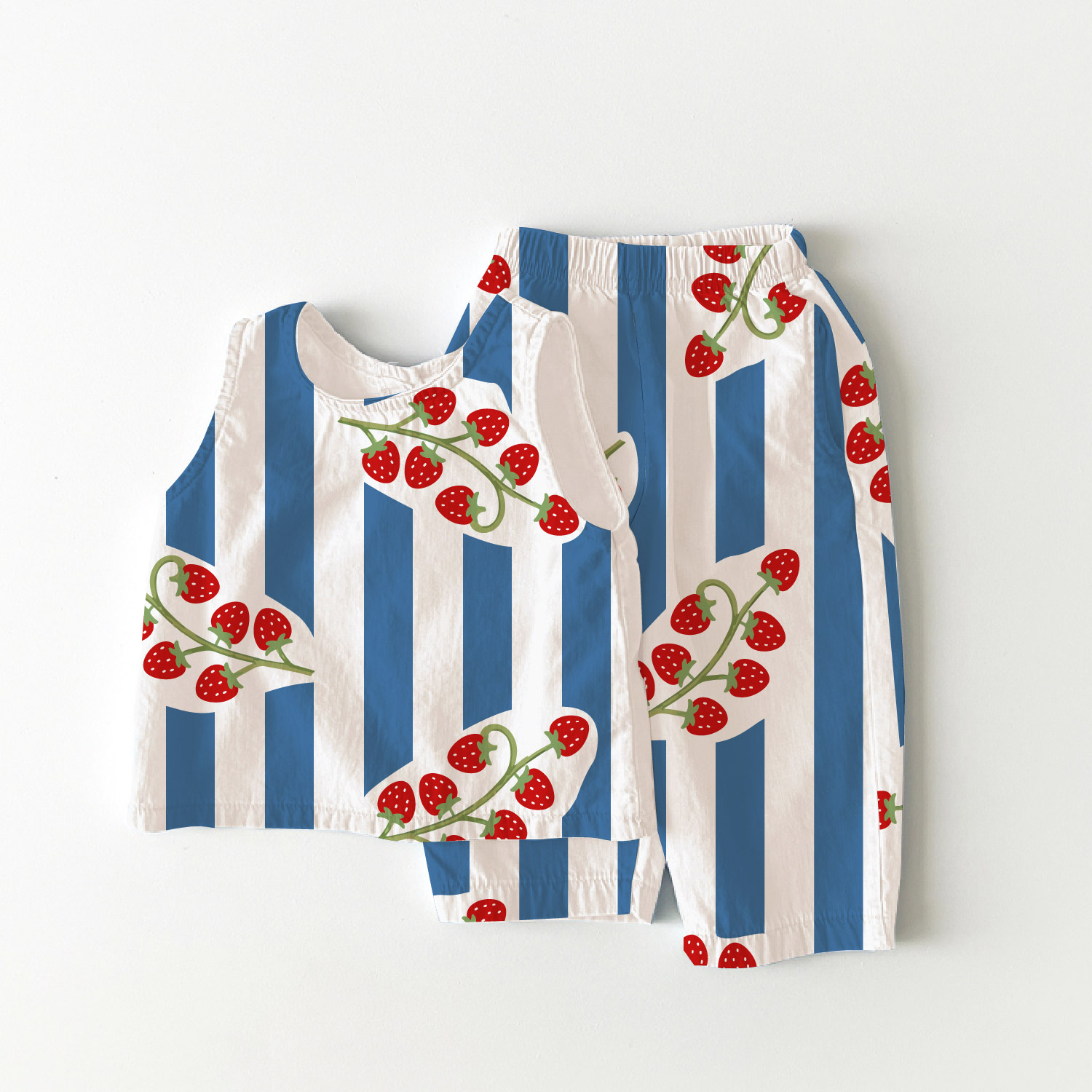 Baby Toddler 2-Piece Stripe Strawberry Patterns Set