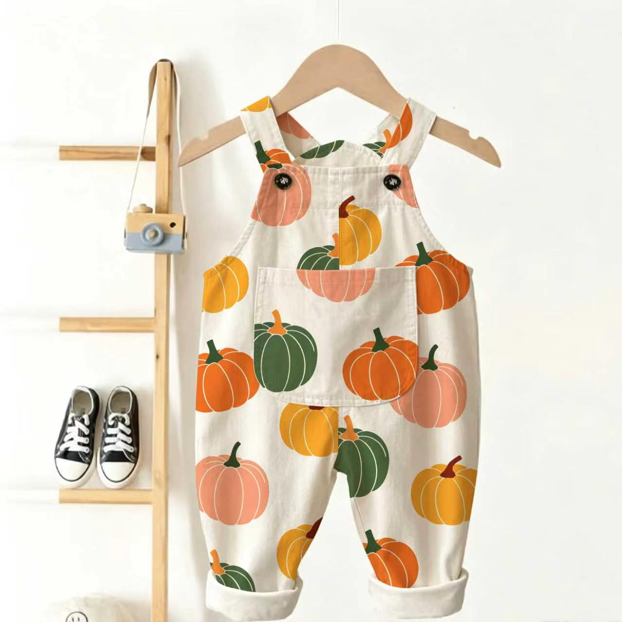 Baby Toddler Colorful Pumpkin Overalls
