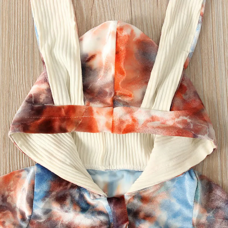 Baby Dyeing Easter Rabbit Ear Hooded Romper