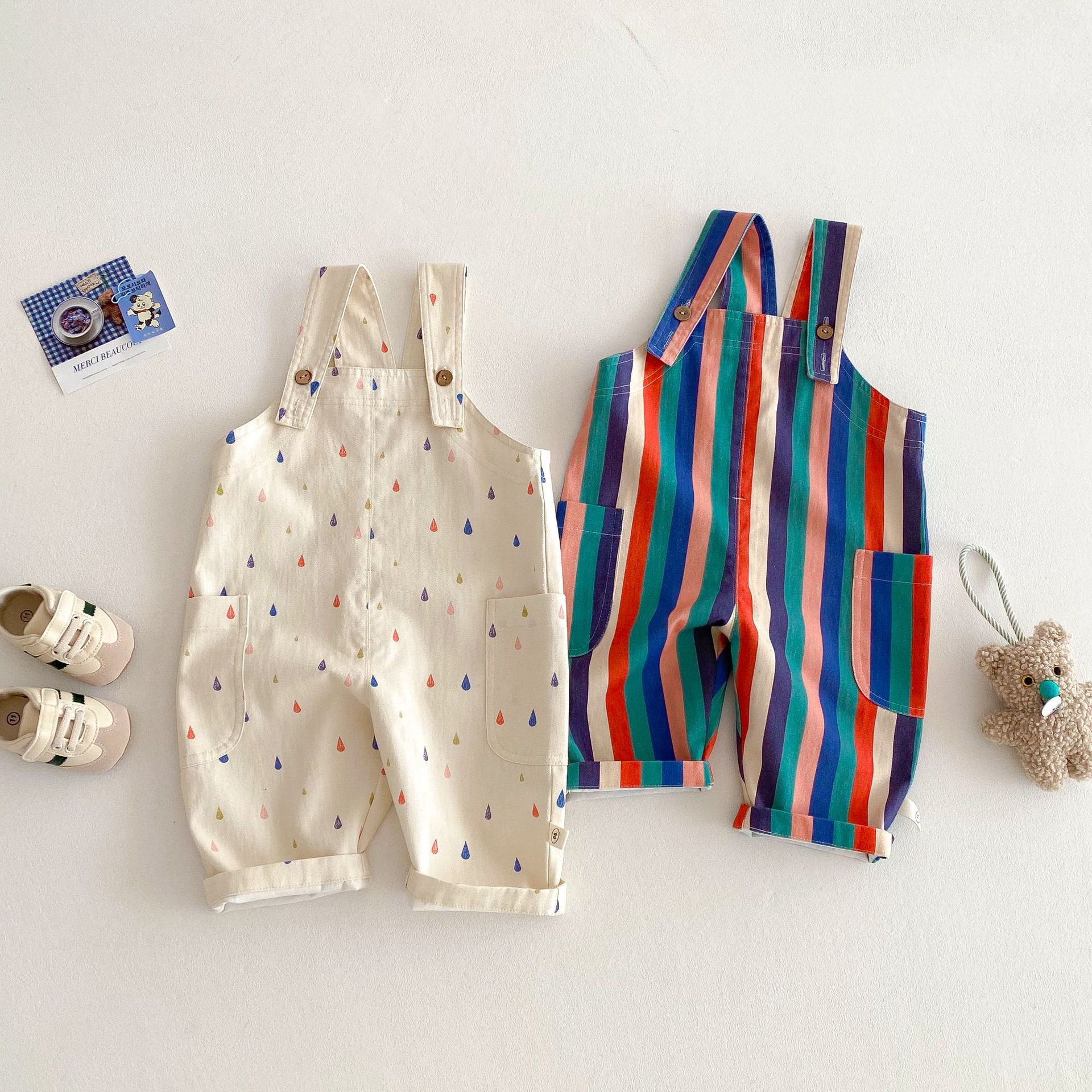 Baby Polka Dot Stripes Overalls