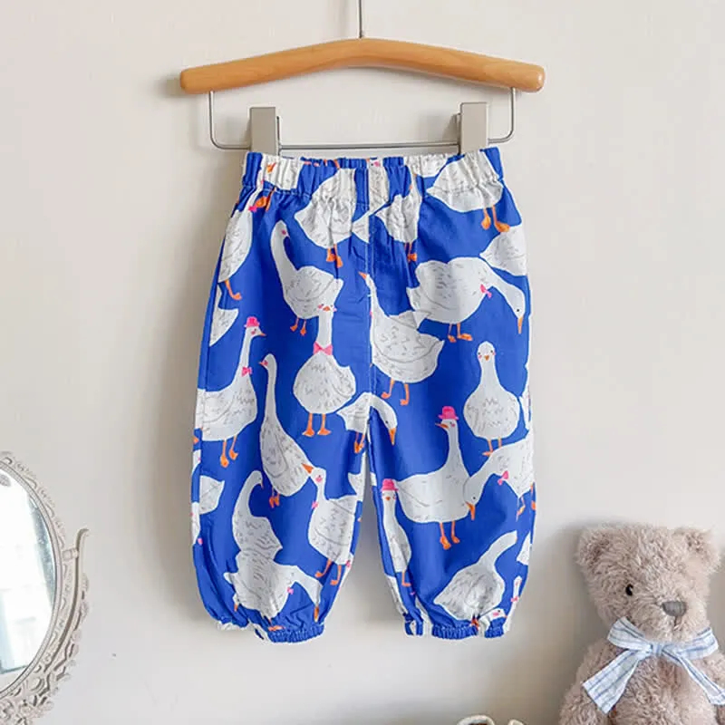 Baby Loose Duck Bear Dots Plaid Pants