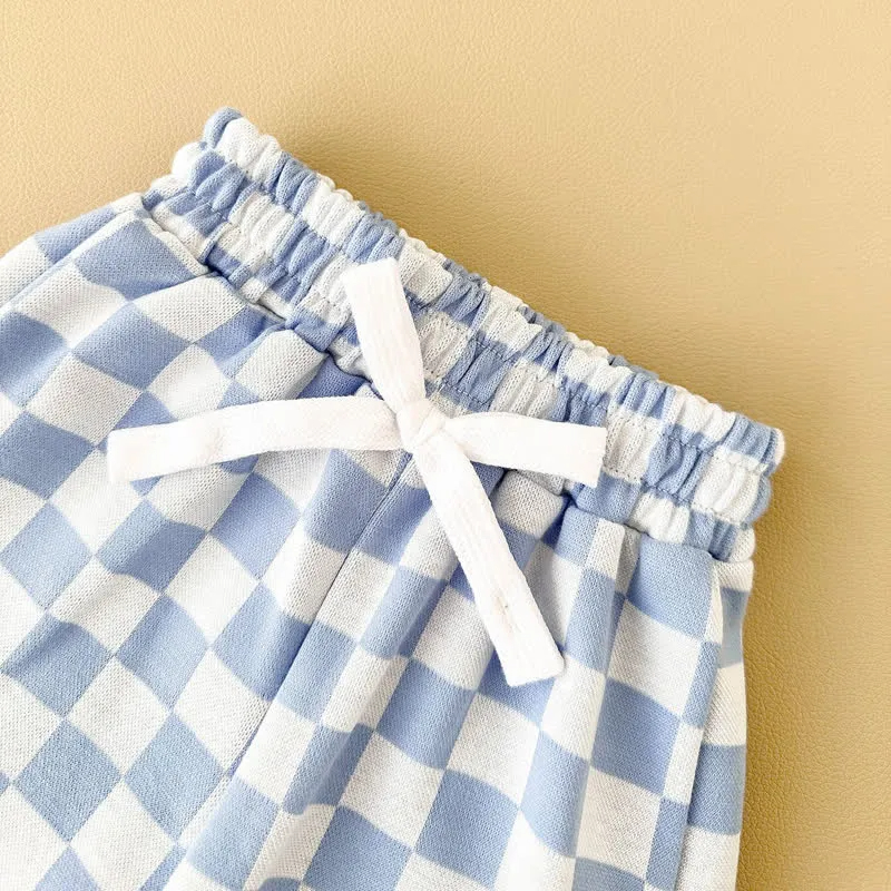 Baby 2-Piece Soft Checkerboard Sweatsuit Set