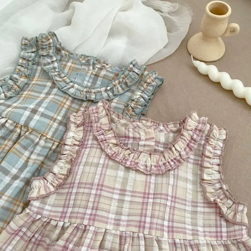 Baby Toddler 2-Piece Plaid Sleeveless Set