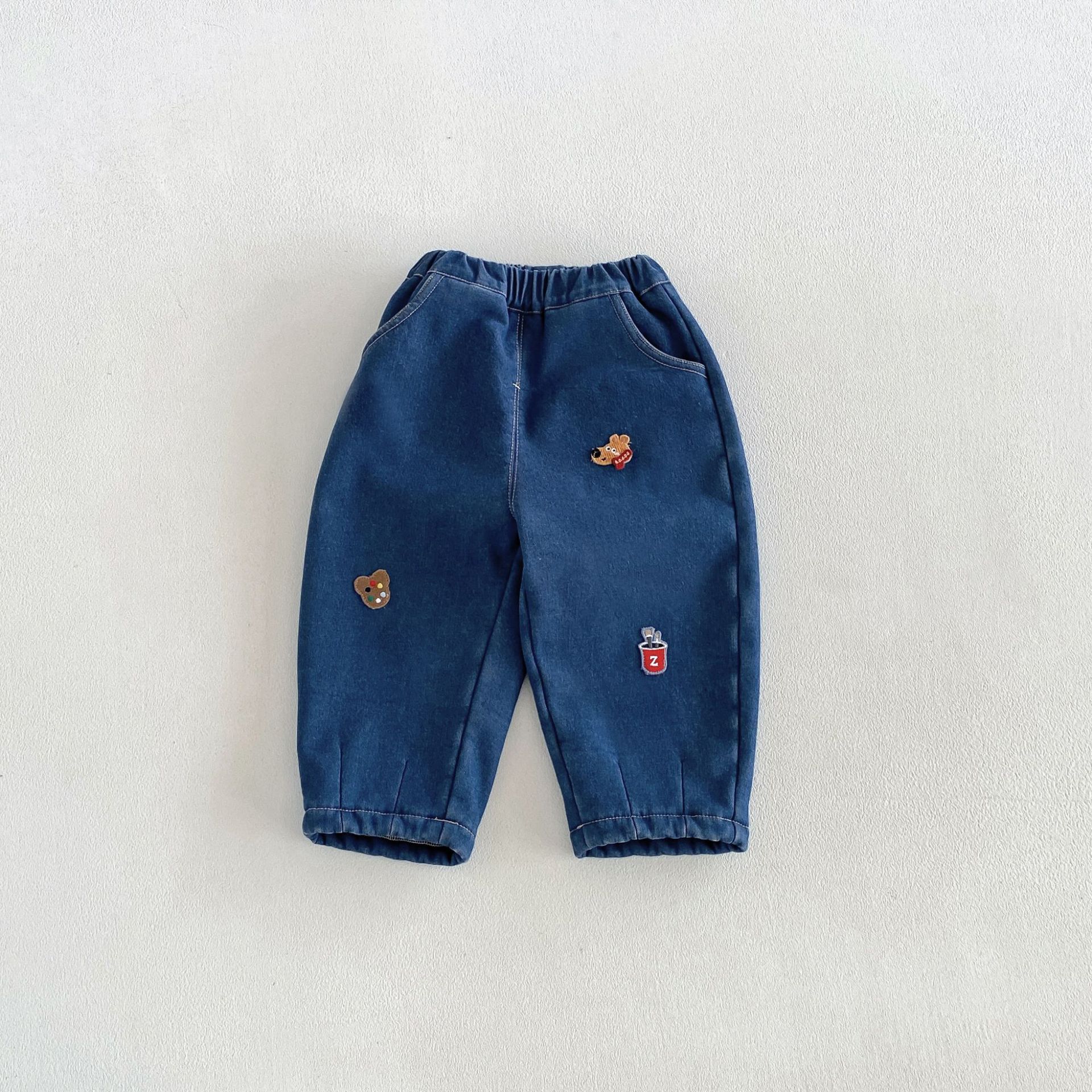 Baby & Kids Thick Vintage Denim Cartoon Pants