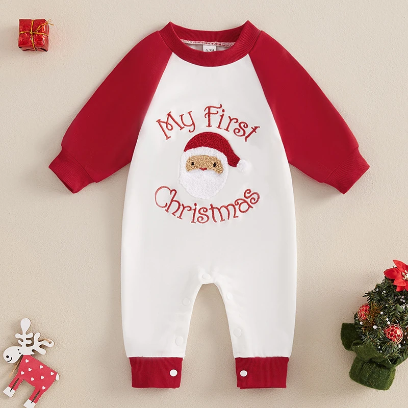 Baby & MY FIRST CHRISTMAS Crew Neck Romper 