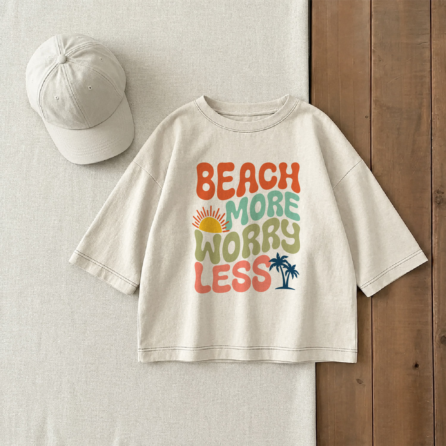 BEACH MORE WORRY LESS Baby & Kids Print T-Shirt (6M-12Y)