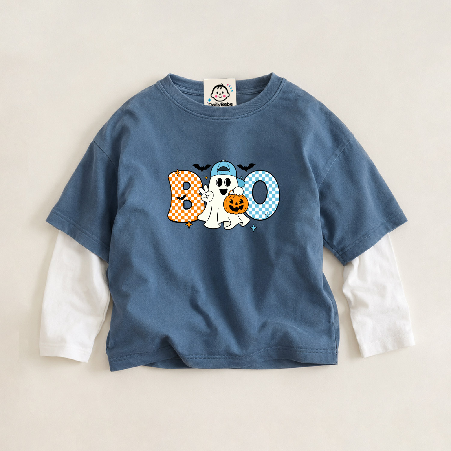 BOO Baby & Kids Ghost Faux Two-Piece Tee (6M-12Y)