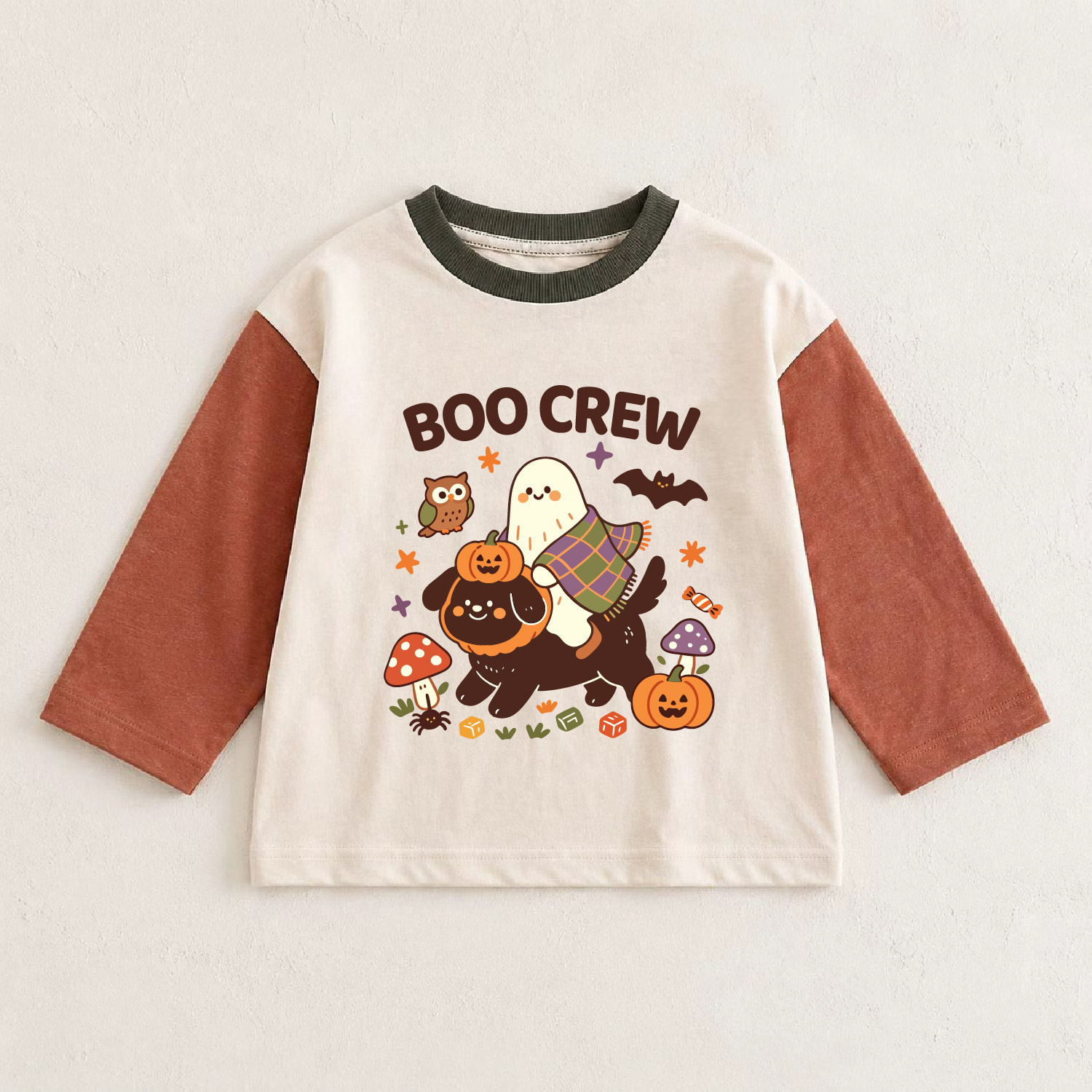 BOO CREW Baby & Kids Animal Ghost Color Block T-shirt