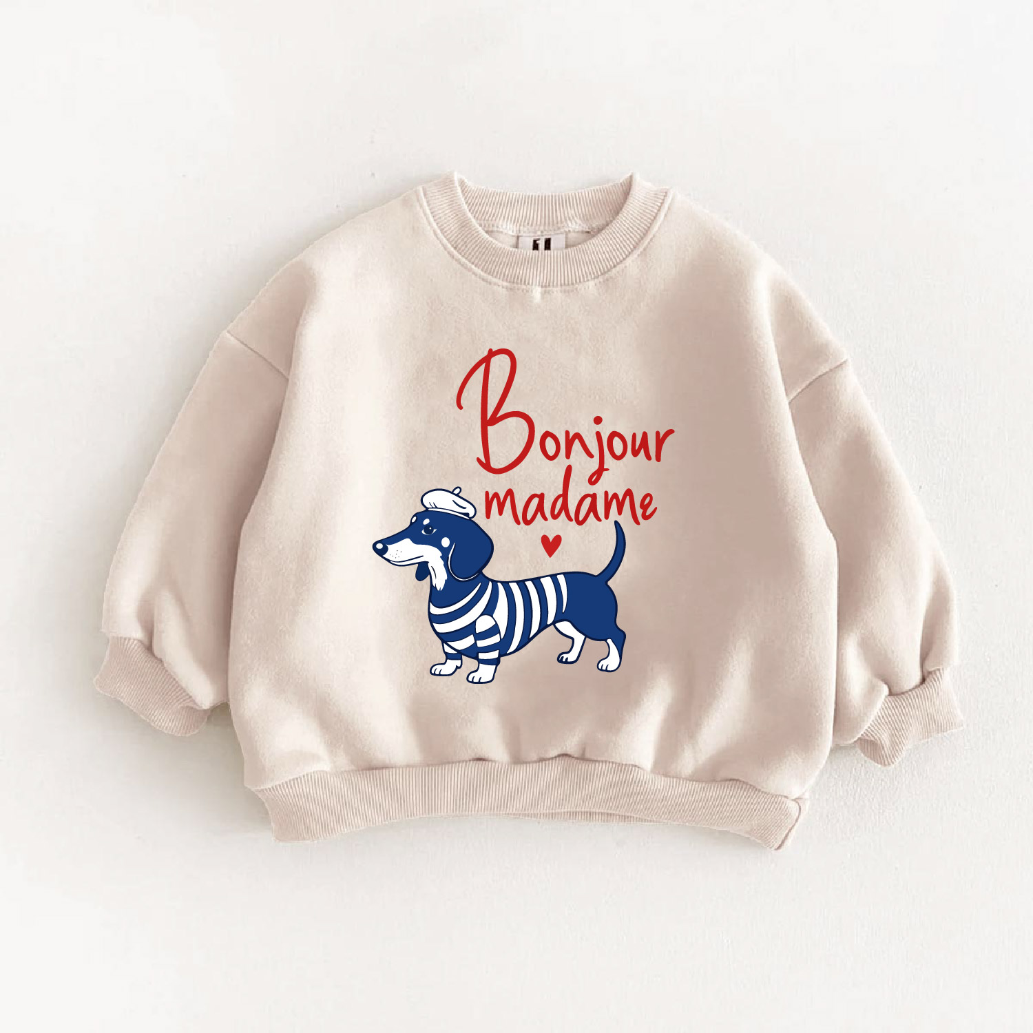 BONJOUR MADAME Baby Toddler Dachshund Sweatshirt