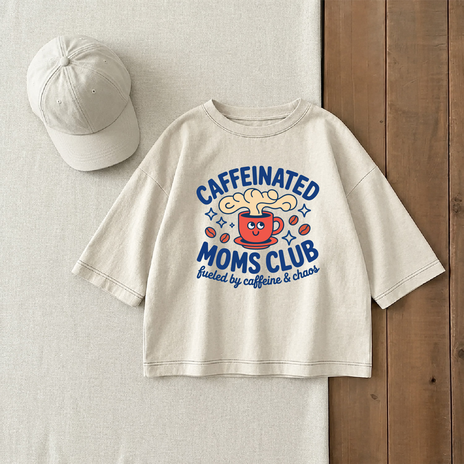 CAFFEINATED MOMS CLUB Baby & Kids Coffee Print T-Shirt (6M-12Y)