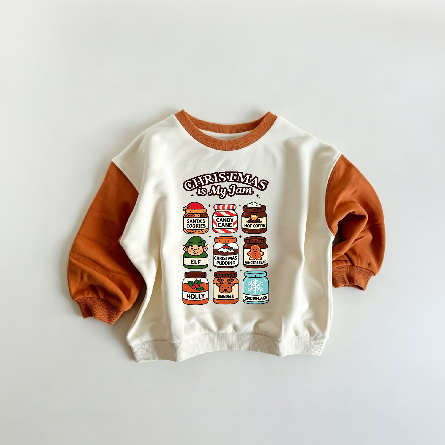 CHRISTMAS IS MY JAM Baby & Kids Color Blocking ​​Sleeves Sweatshirt