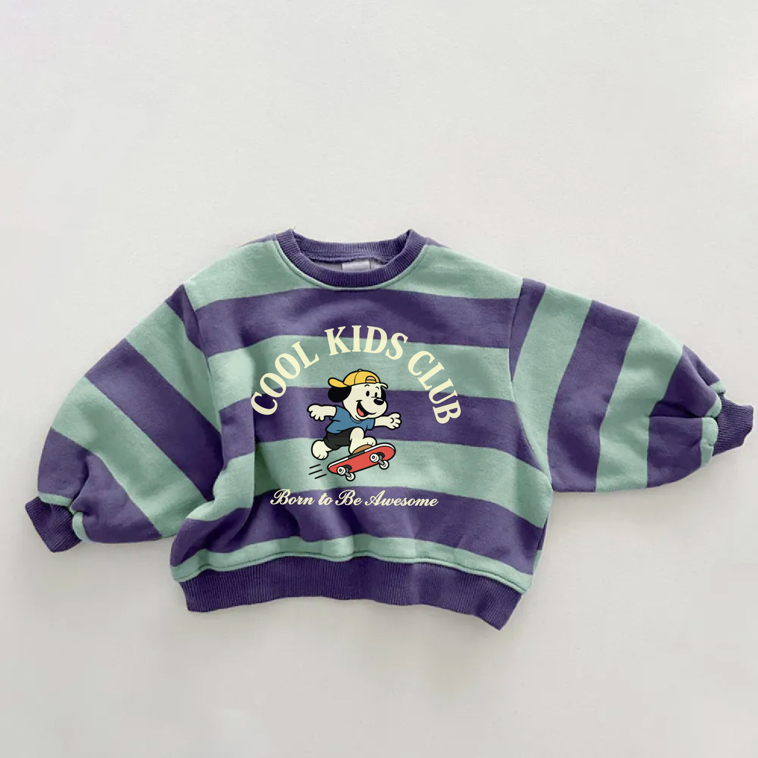 COOL KIDS CLUB Baby & Kids Skateboard Dog Stripe Sweatshirt