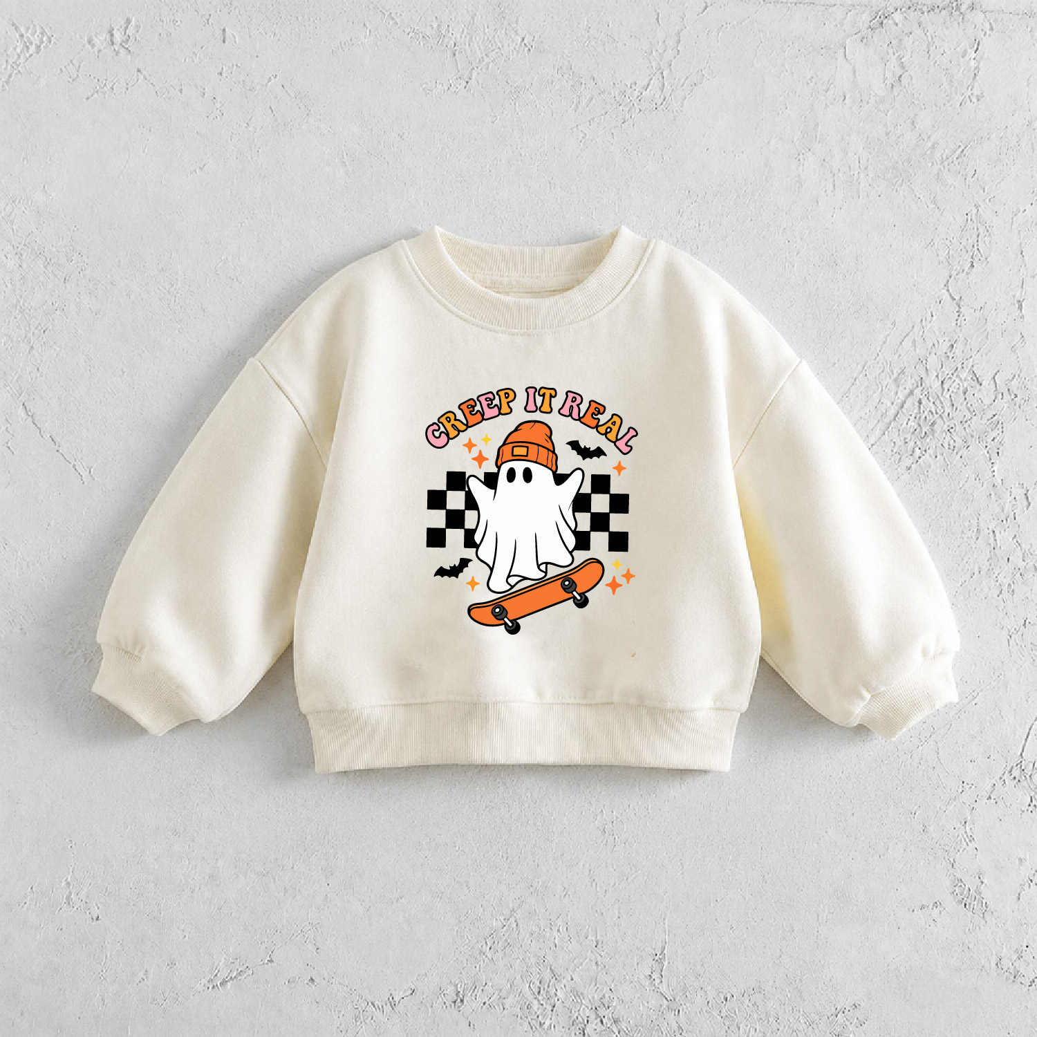 CREEP IT RELA Baby & Kids Ghost Skateboard Pattern Sweatshirt