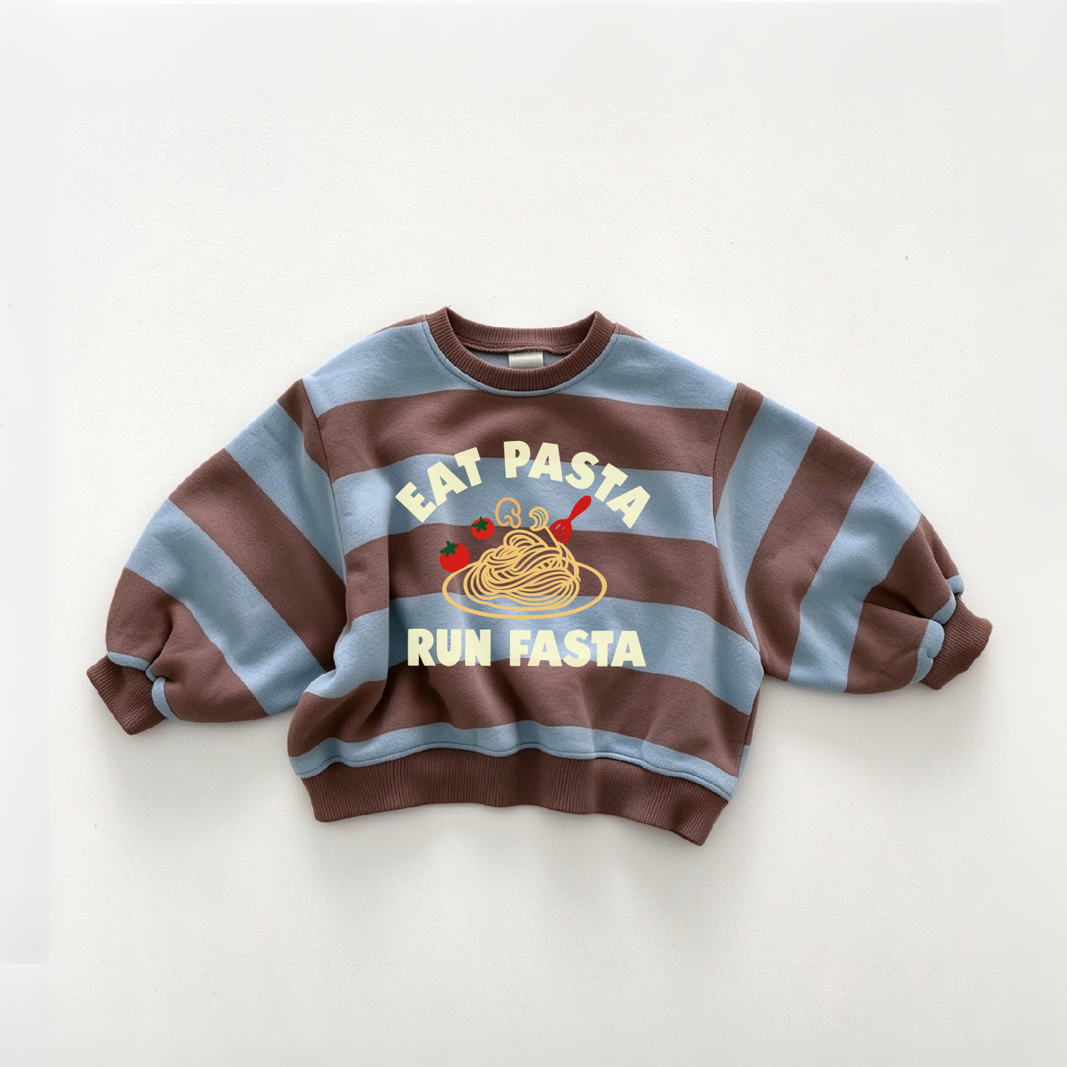 EAT PASTA RUN FASTA Baby & Kids Pasta Stripe Sweatshirt
