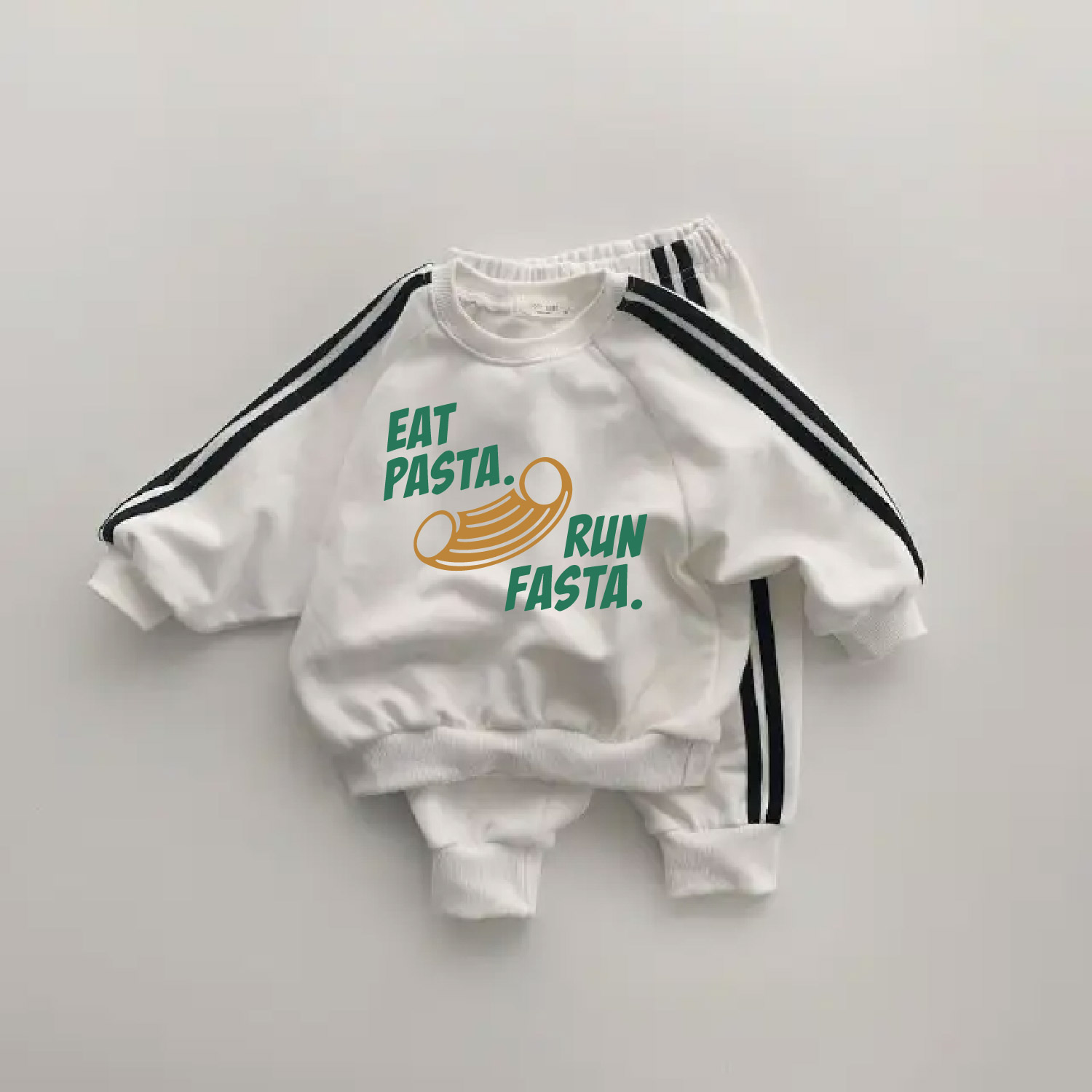 EAT PASTA RUN FASTA Baby Sweatshirt Sets