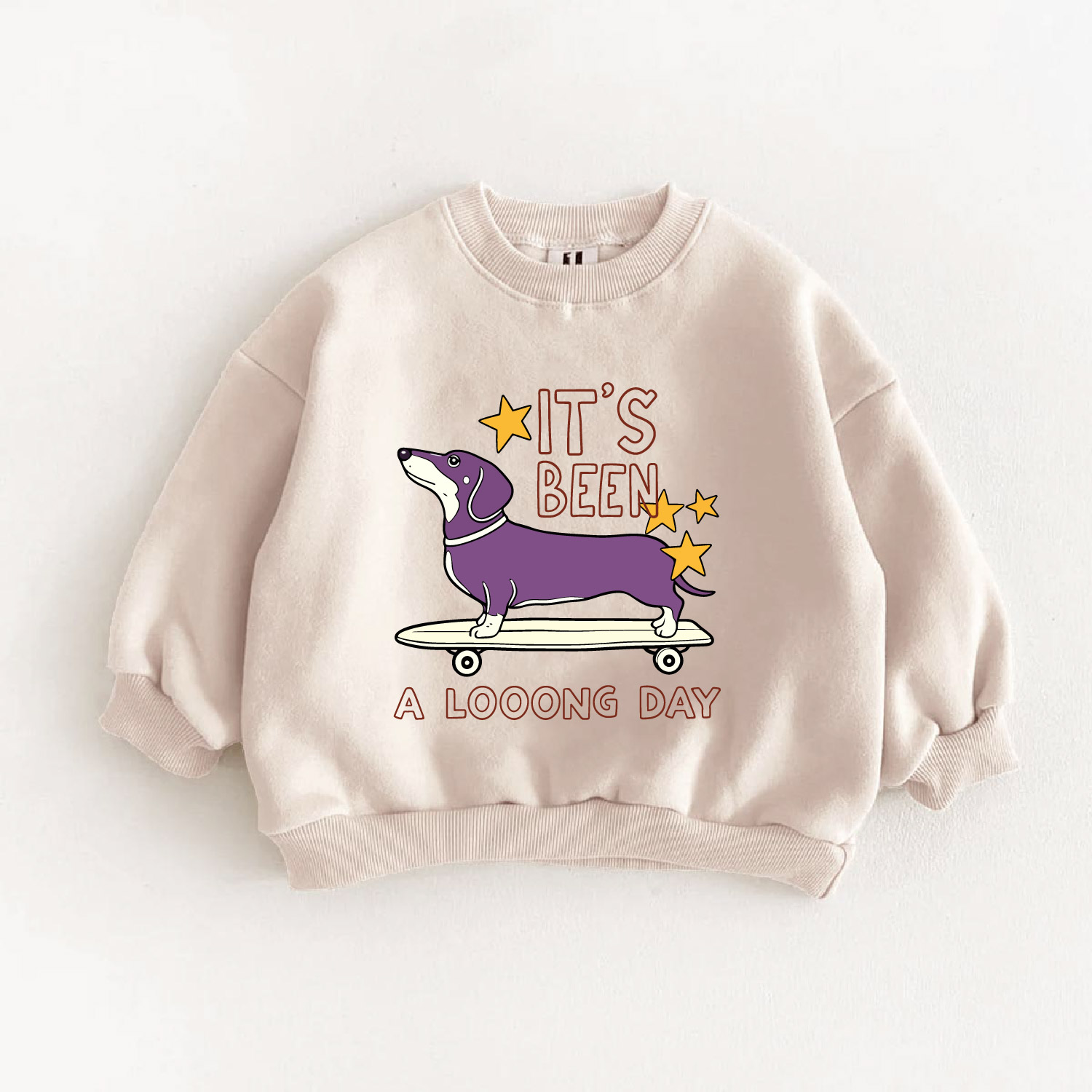 IT'S BEEN A LOOONG DAY Baby Toddler Skateboard Dog Sweatshirt