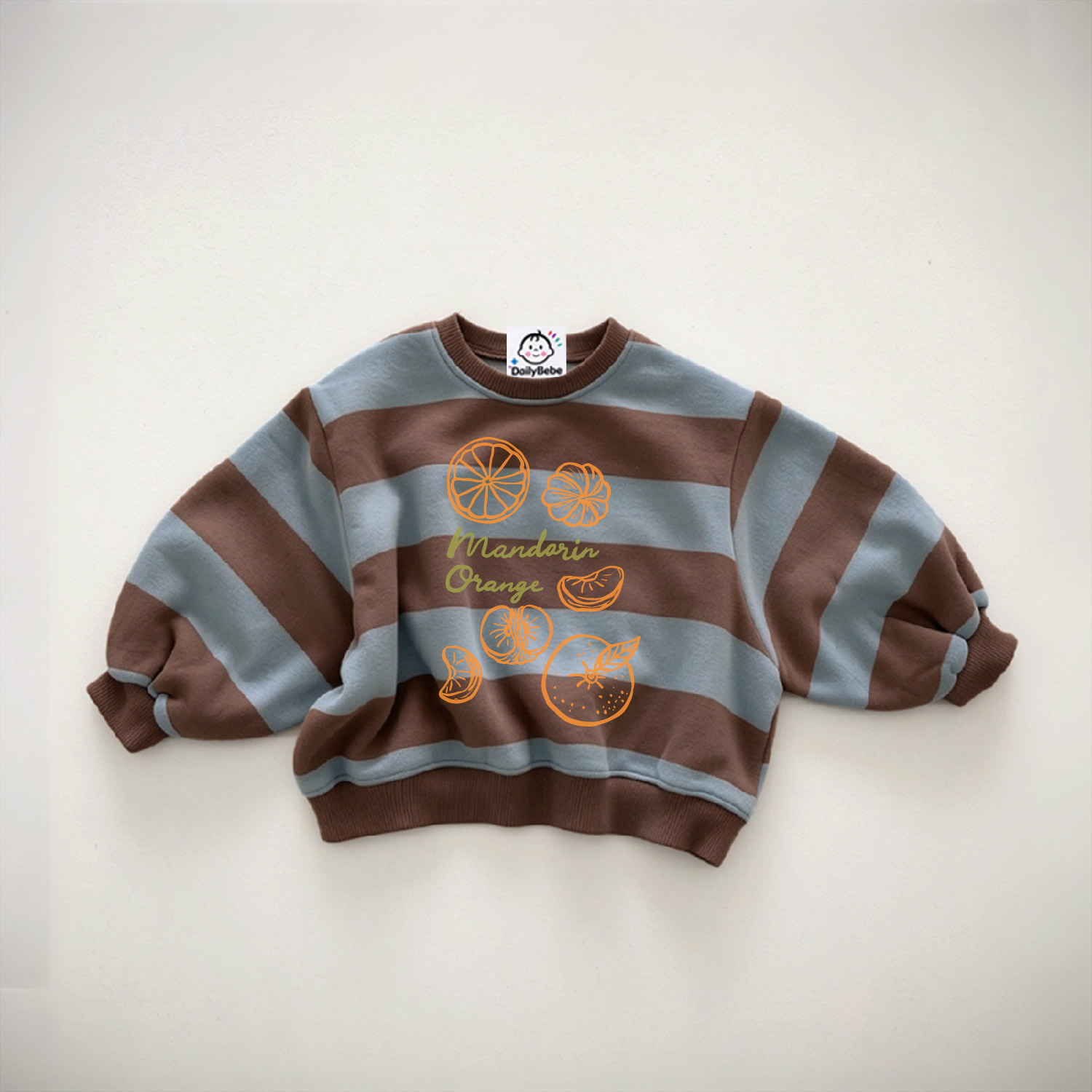 MANDARIN ORANGE Baby & Kids Stripe Sweatshirt
