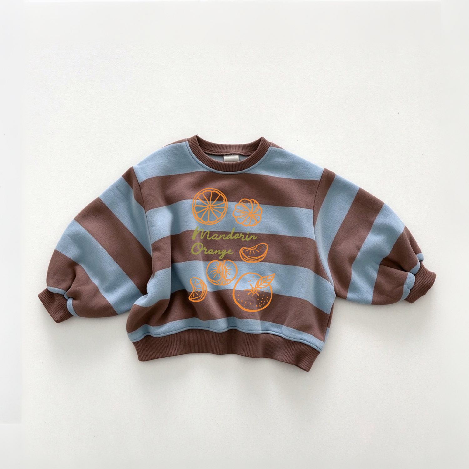 MANDARIN ORANGE Baby & Kids Stripe Sweatshirt