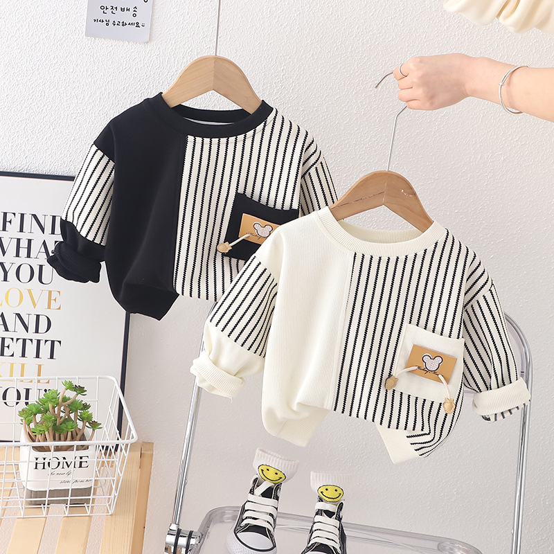 Kid Simple Striped Bear T-Shirt