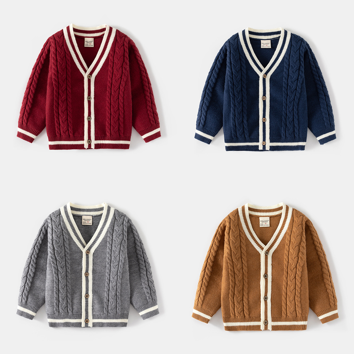 Kid Boy Knitted Casual Cardigan Sweater