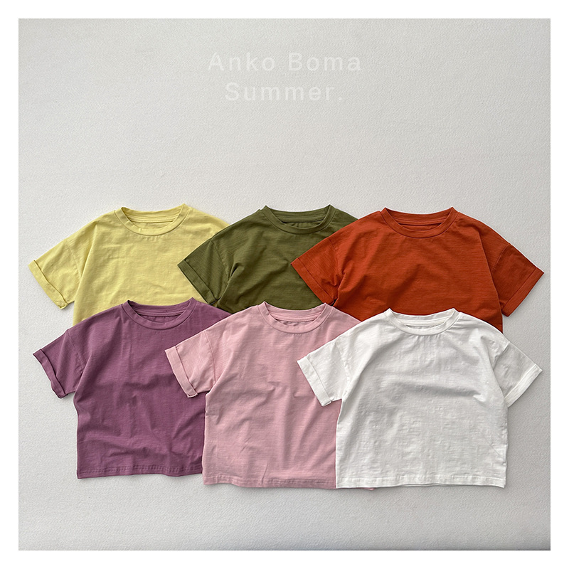 Toddler Solid color short-sleeved T-shirt