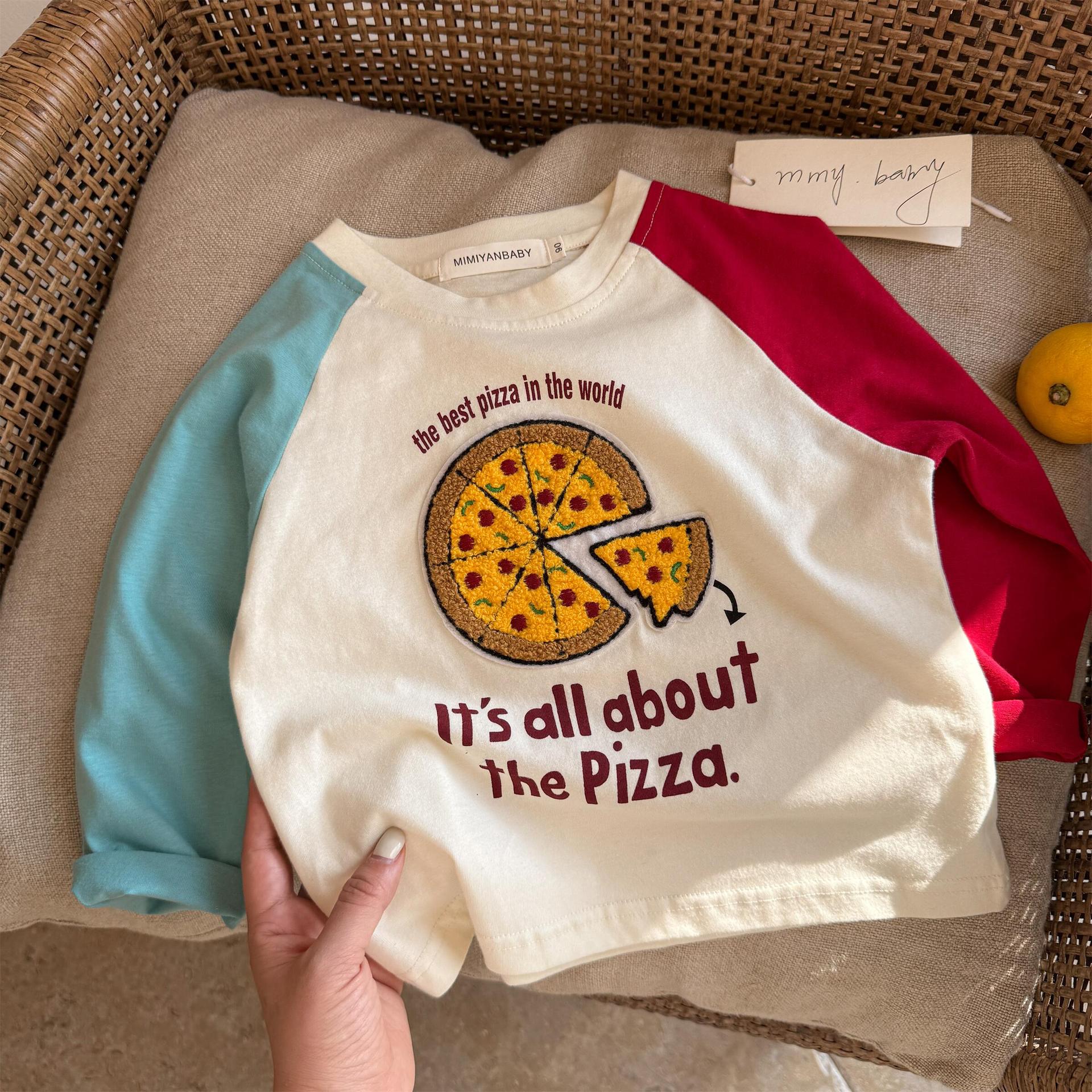 Toddler Pizza French Fries Car Embroidery Sweatshirt
