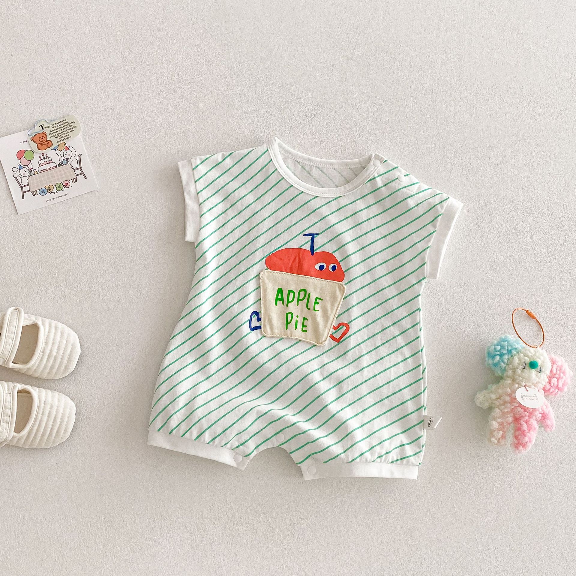 Baby Cute Fruits Patch White Romper