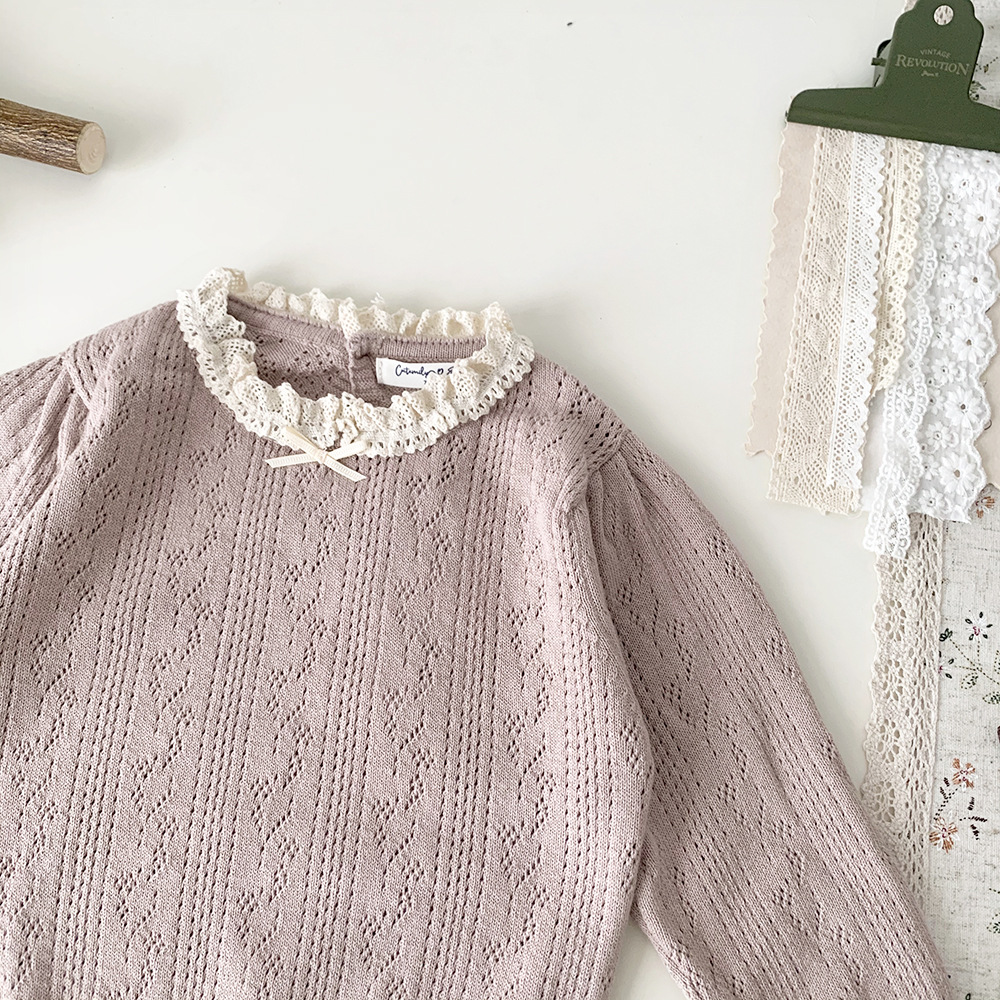 Baby Toddler Girl Lace Collar Sweater