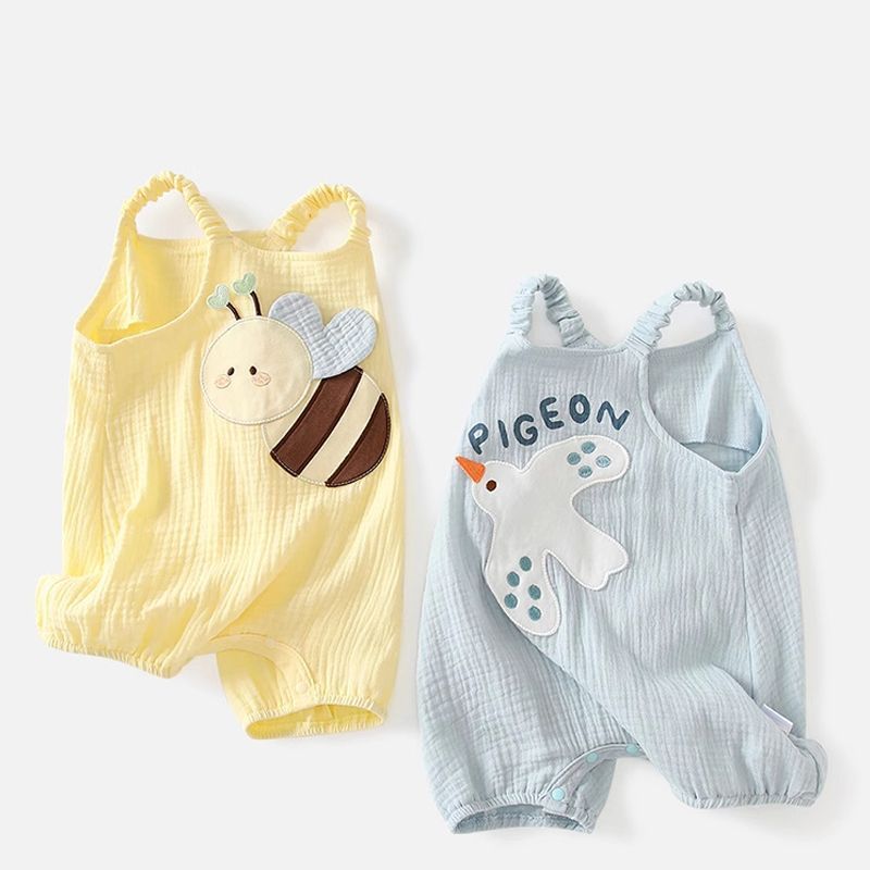 Baby Bee and Pigeon Pattern Romper 