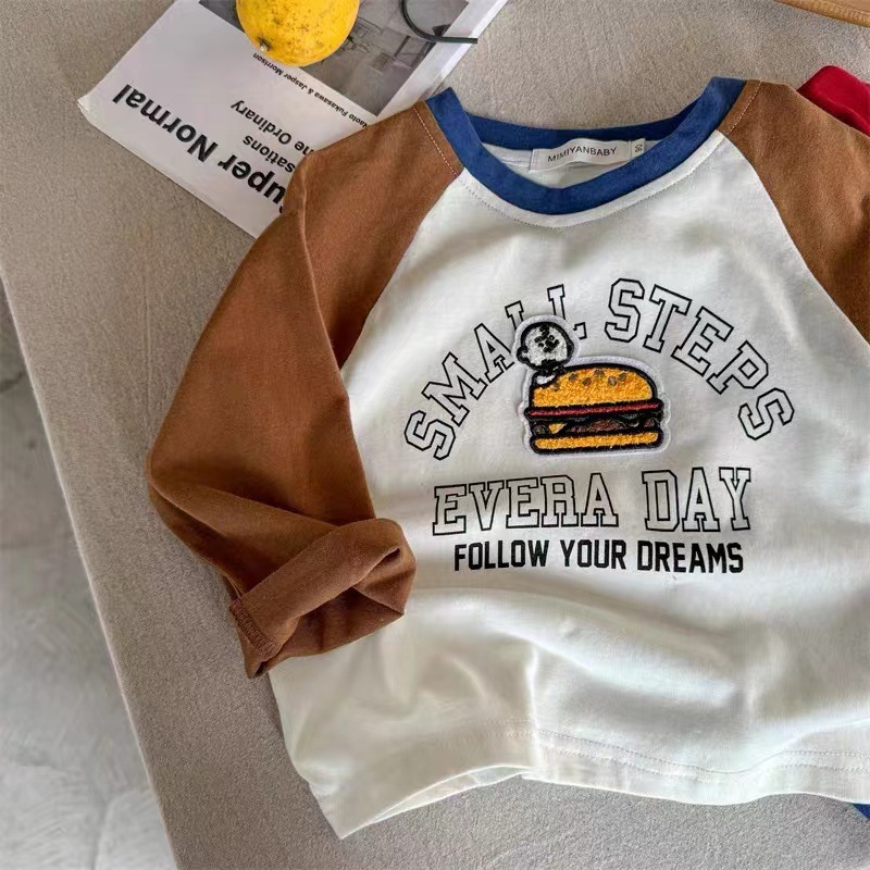 Toddler Pizza French Fries Car Embroidery T-Shirt