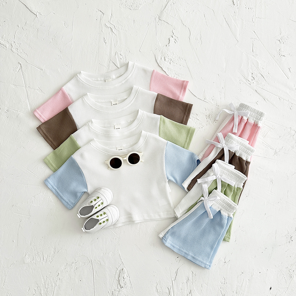 Baby Toddler 2-Piece Contrast Waffle Set