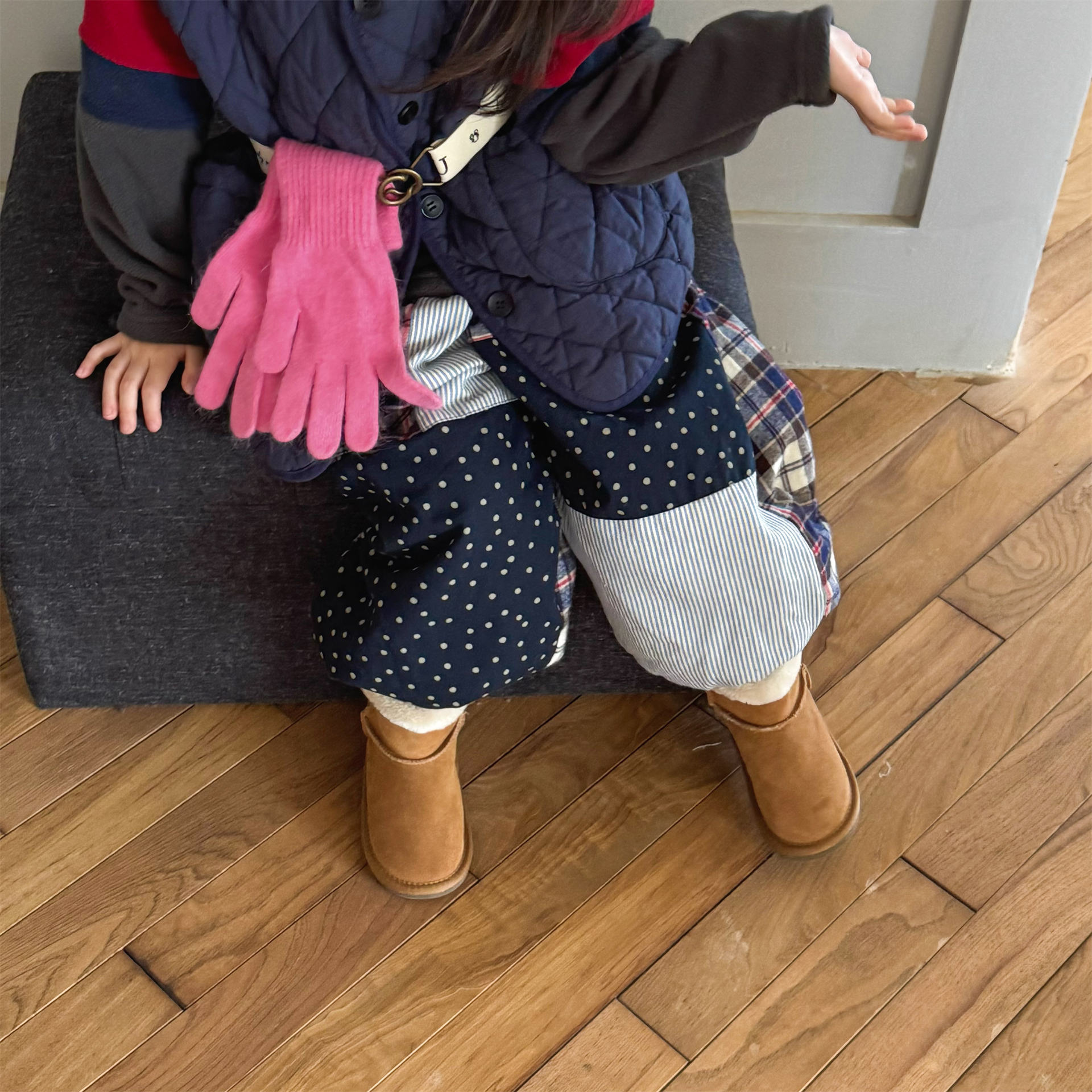 Kids Warm Patchwork Casual Pants