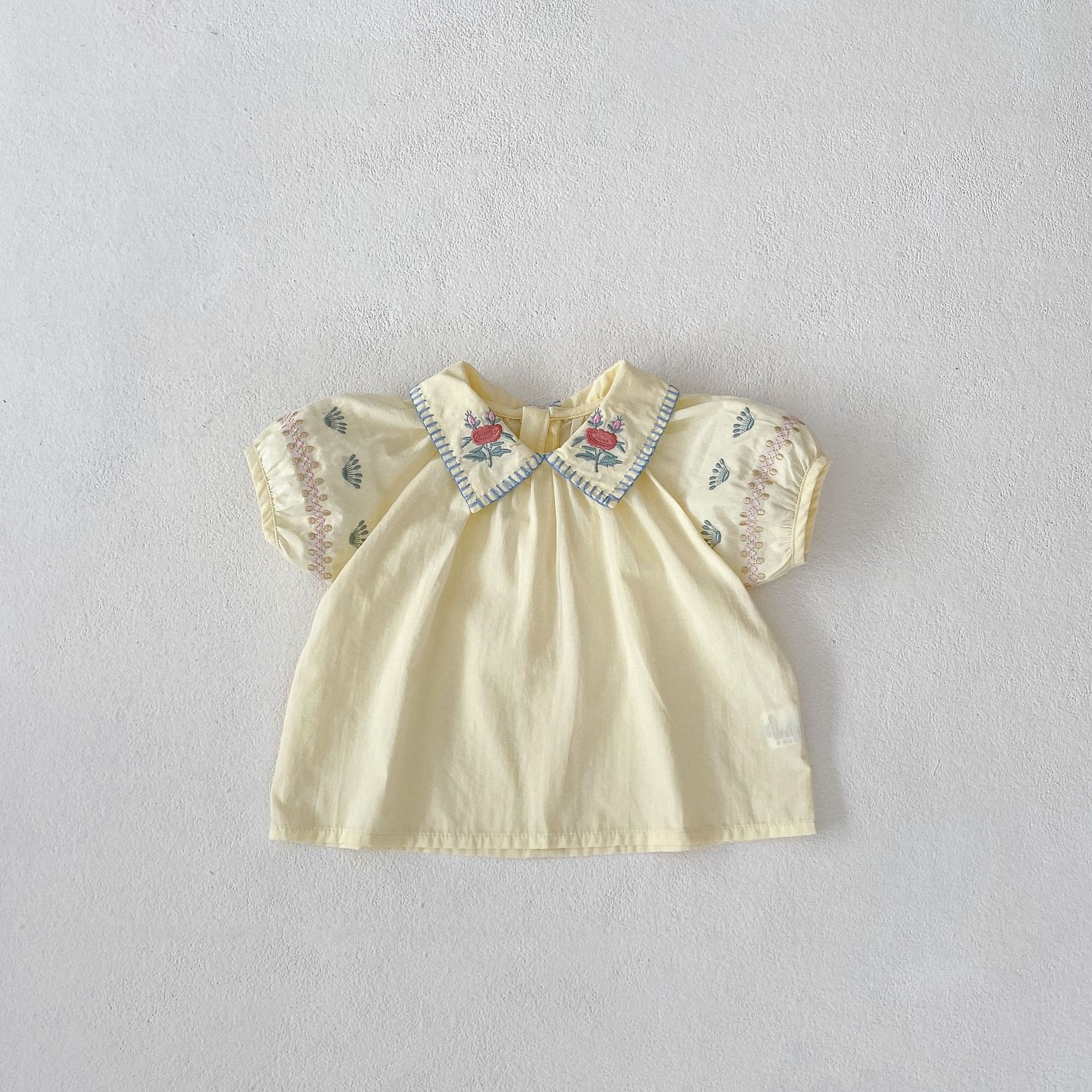 Baby 2-Piece Embroidered Flower Rustic Apricot Set