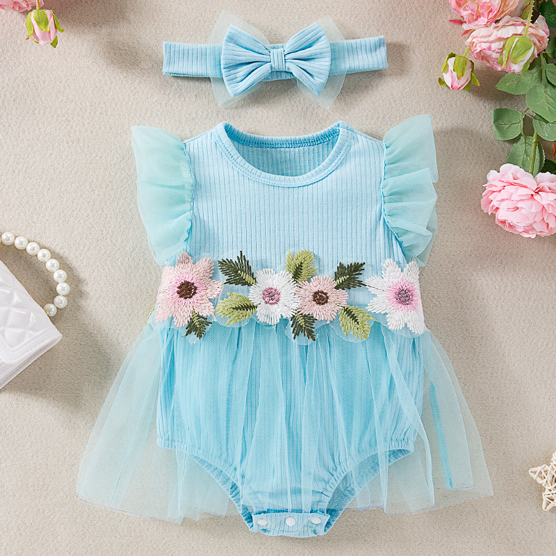Baby Daisy Pastoral Bodysuit with Headband