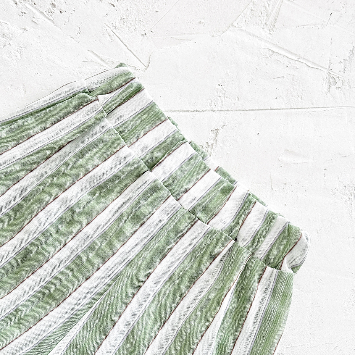 Baby 2-Piece Green Striped Polo Set