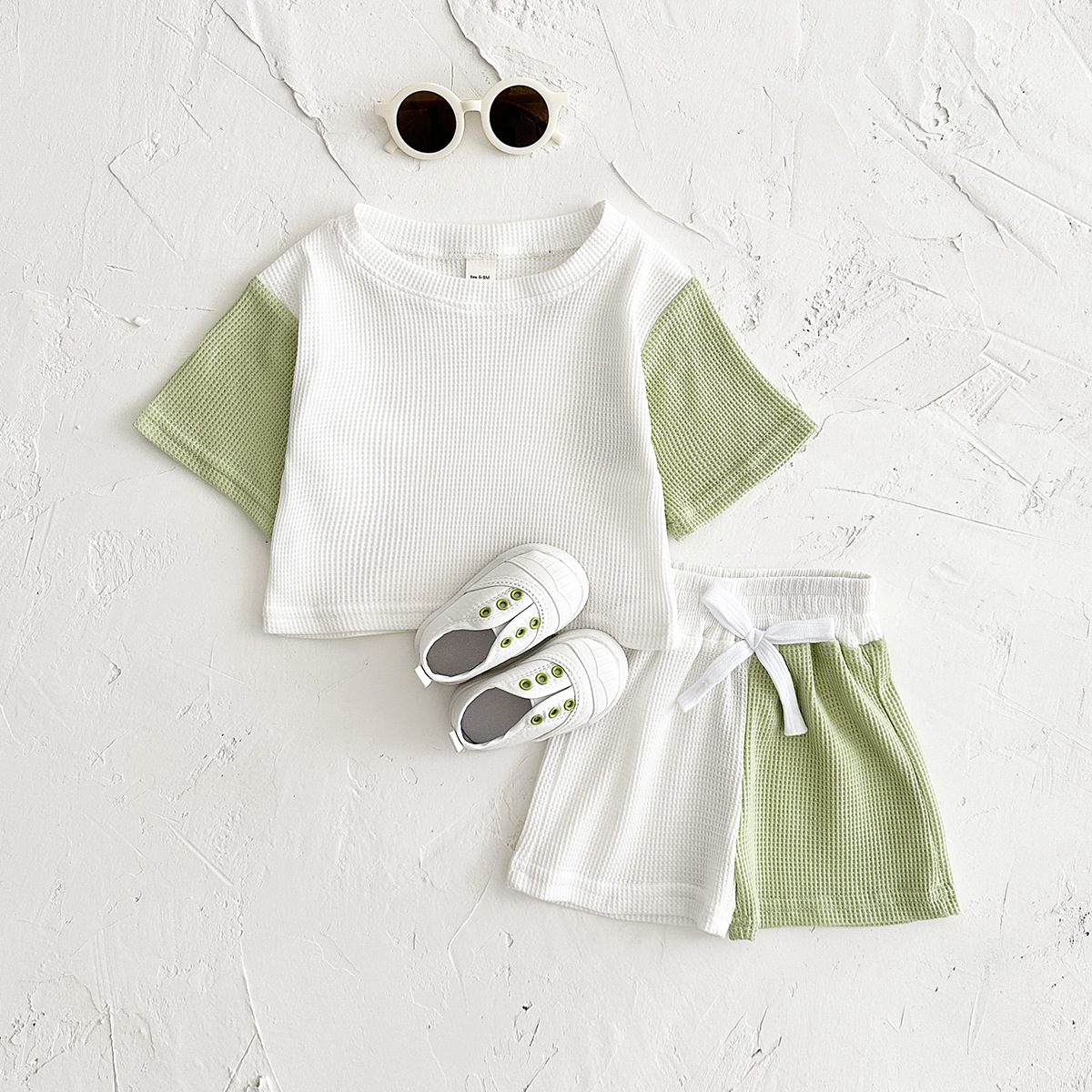 Baby Toddler 2-Piece Contrast Waffle Set