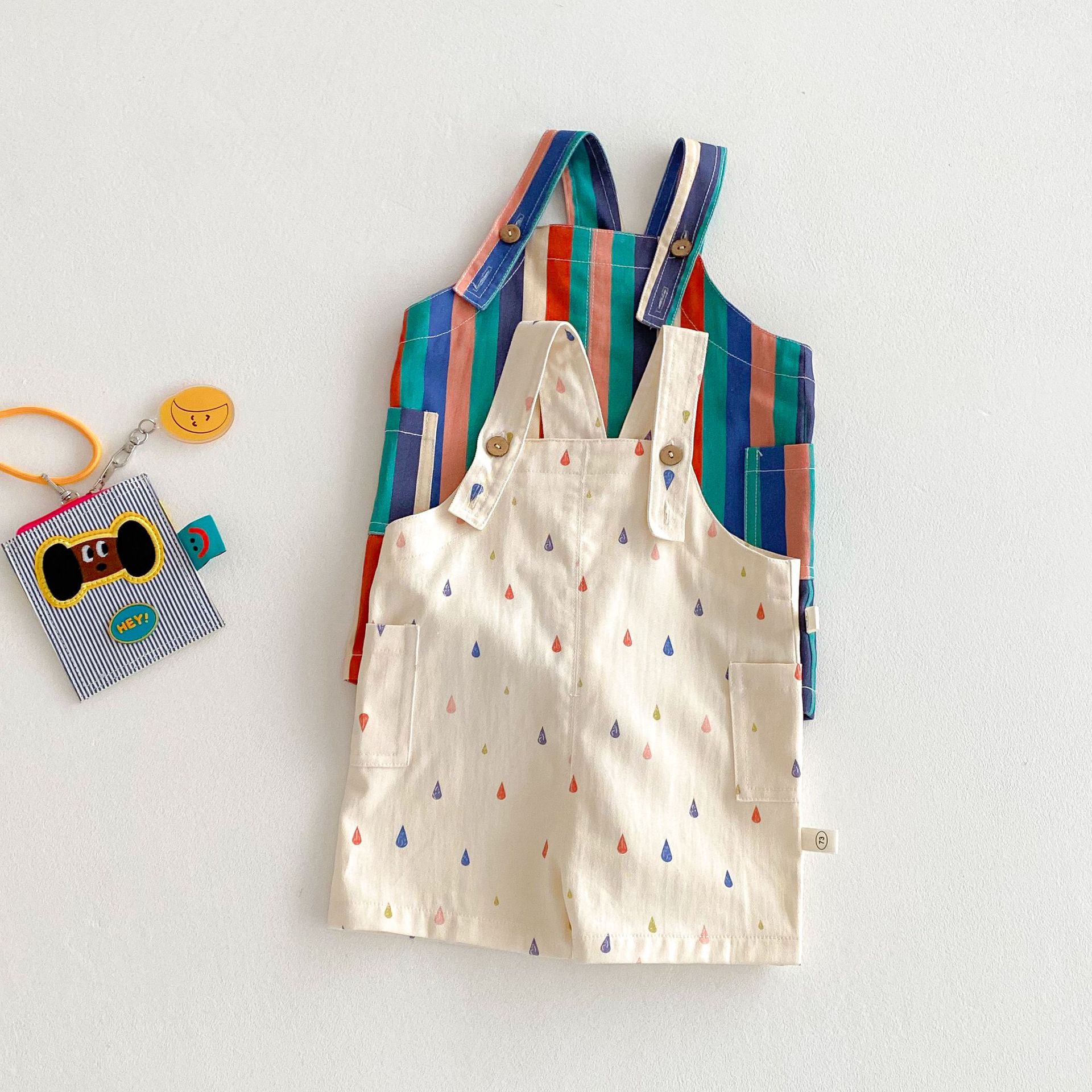 Baby Polka Dot Stripes Overalls Shorts