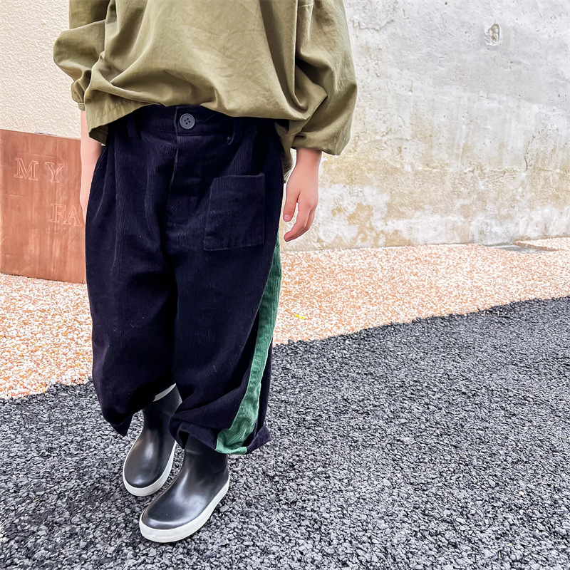 Kid Boy Contrast Corduroy Pants