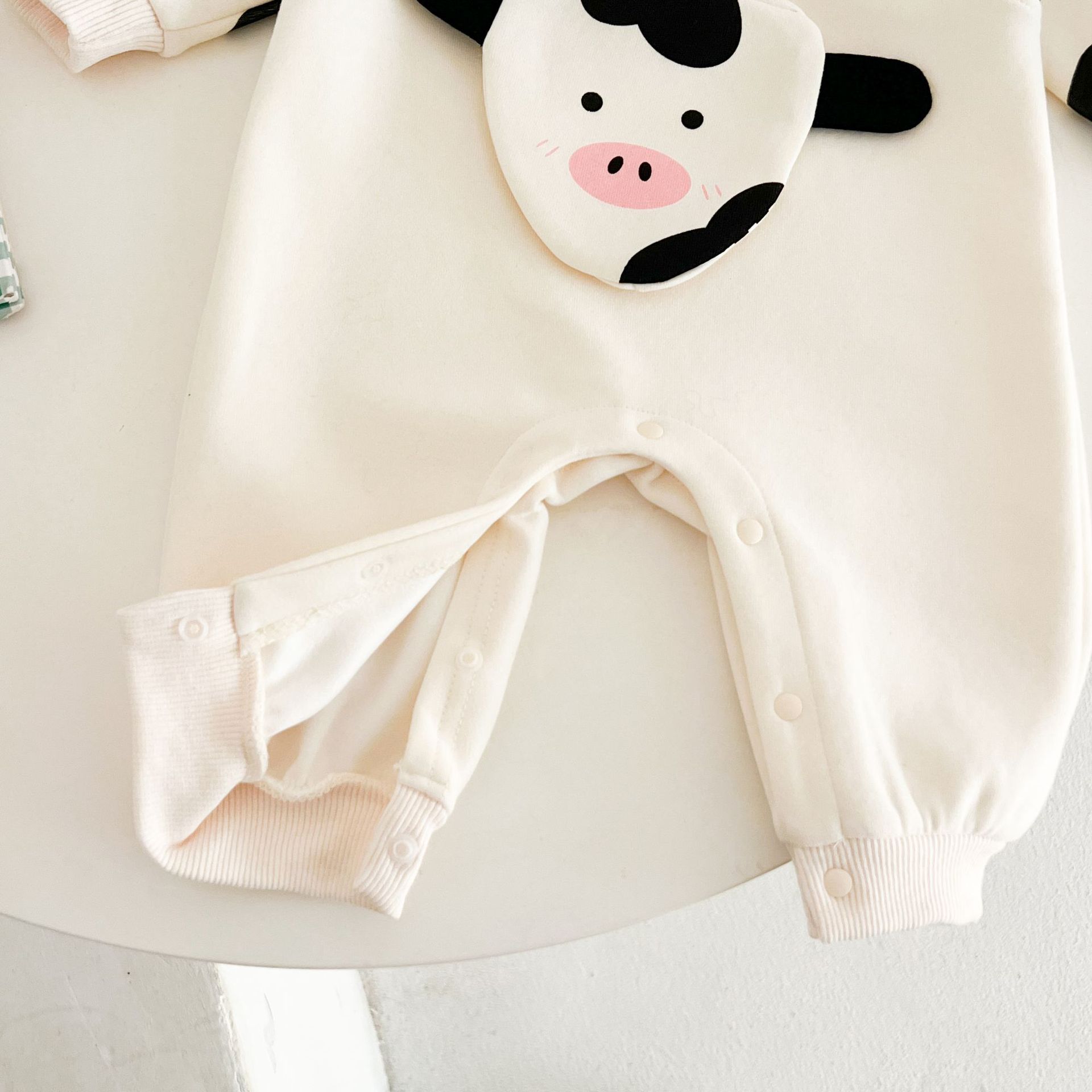 Baby Fake Two Pieces Milk Cow Romper