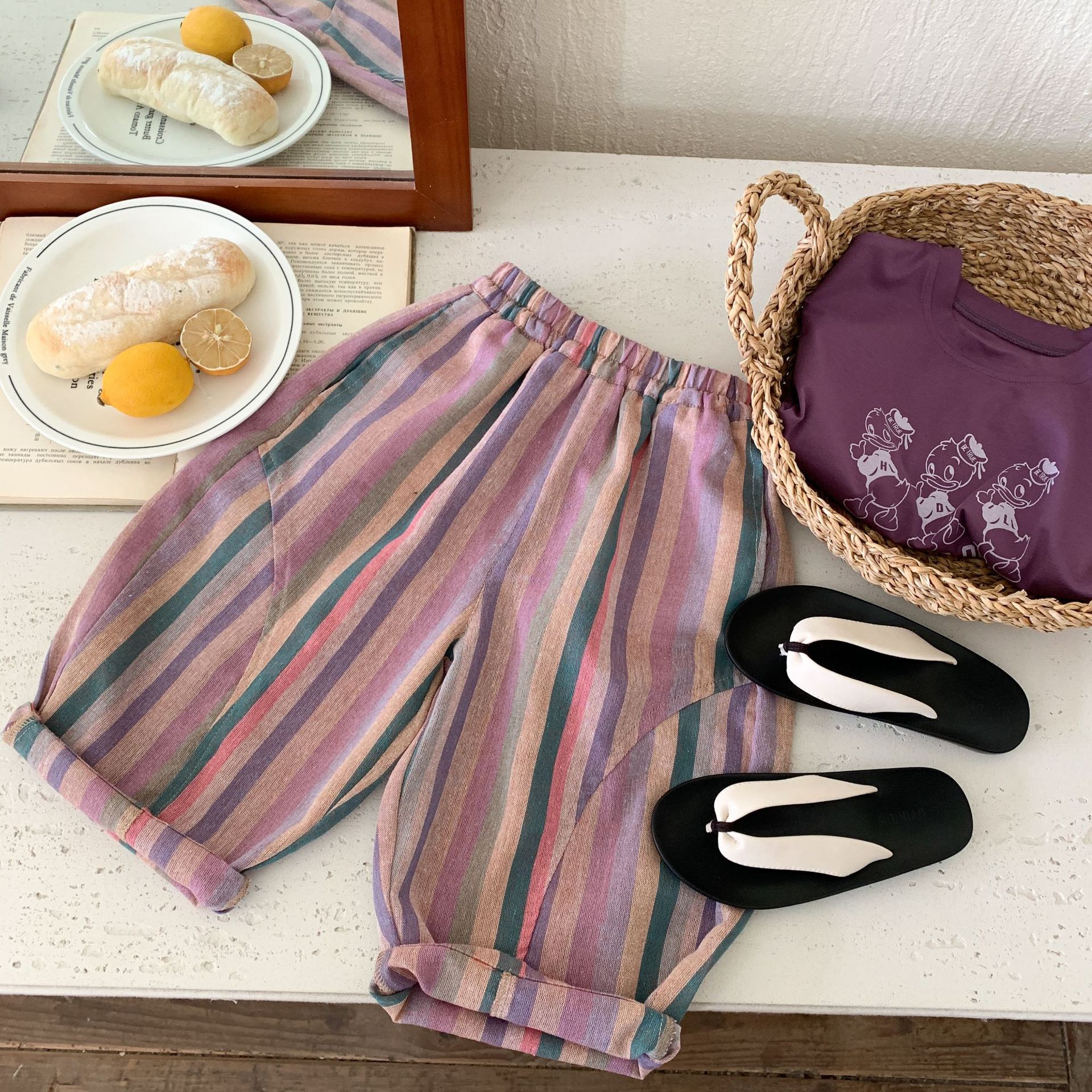 Toddler Purple Striped Pants