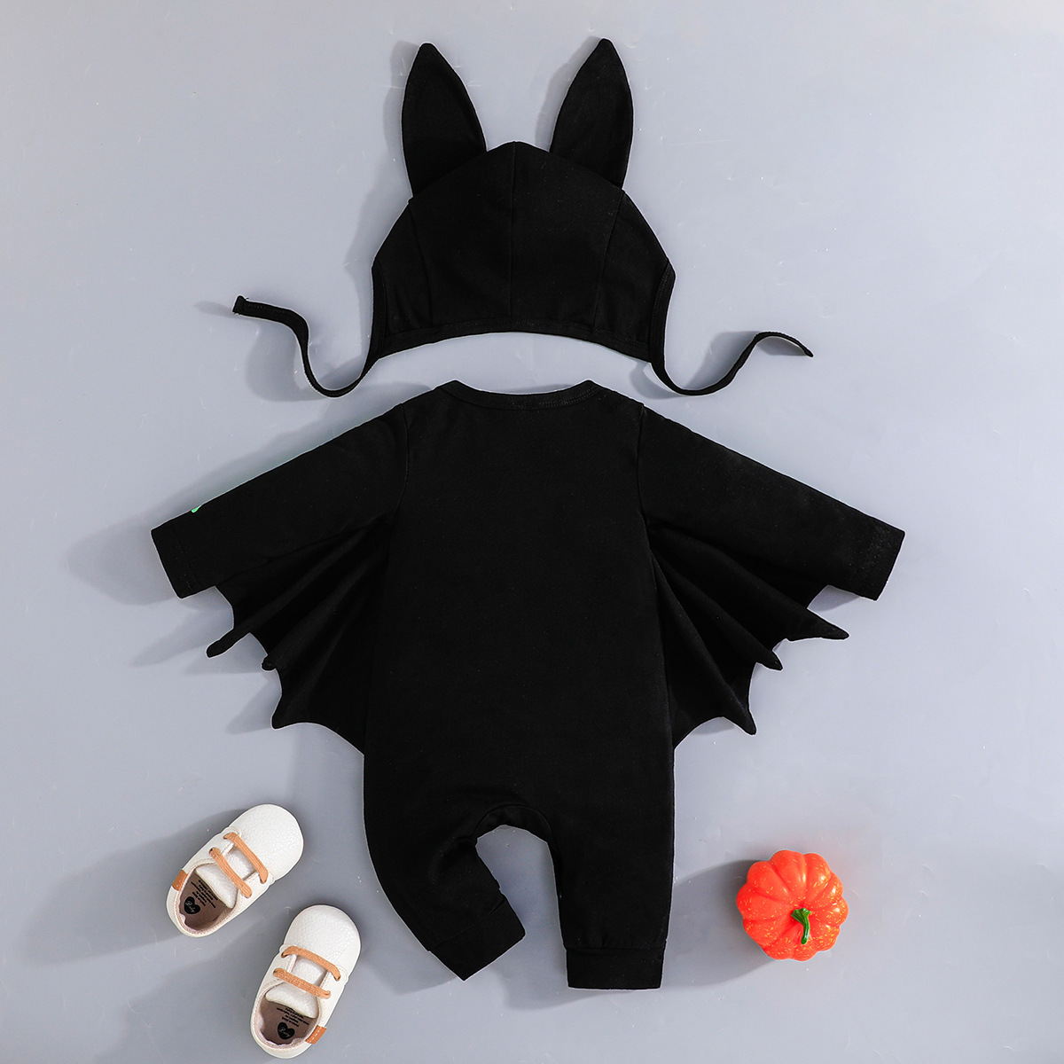 Baby Halloween Bat Shaped Romper with Hat