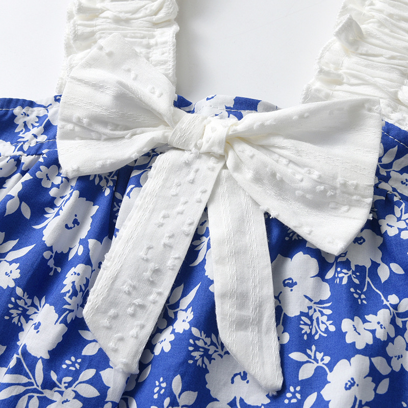 Baby Floral Bowknot Bodysuit with Hat